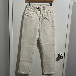white cotton on straight pants